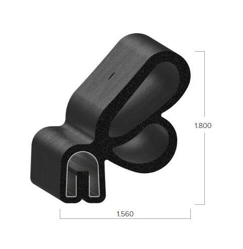 Uni-Grip 1.560" x 1.800" Bulb Seal - Industrial Grade Rubber Seal - Image 2