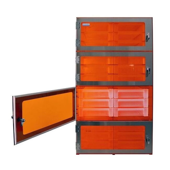 1520 Series Amber Acrylic Four Door Desiccator - Image 2