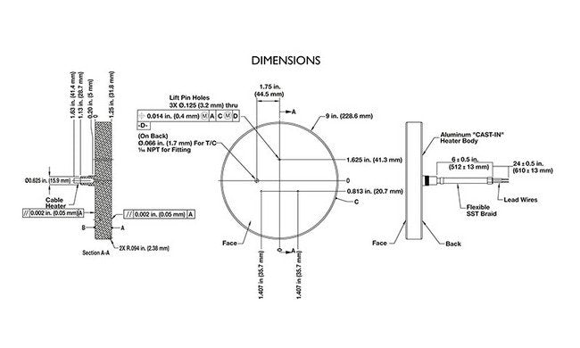 200mm Anodized Aluminum Platen Heater for Semiconductor Processing - Image 2