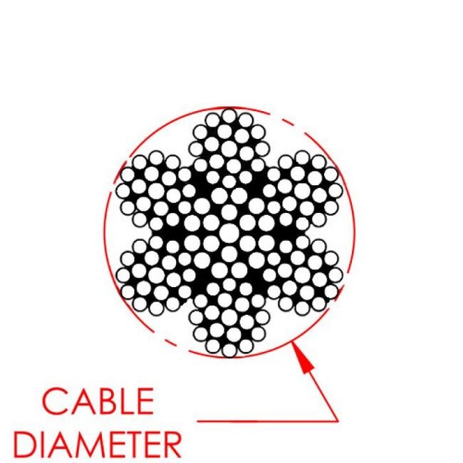 0.125 Inch (in) Nominal Cable Diameter Military Speciation (MS) Bare Stainless Steel Cable - Image 2