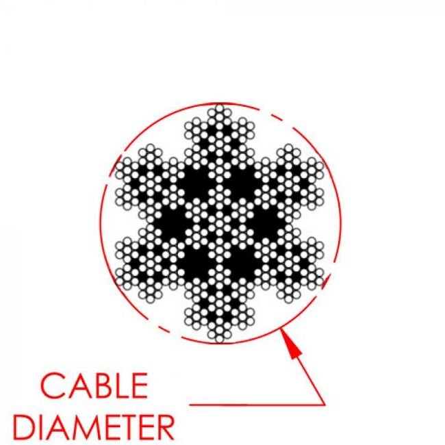 0.032 Inch (in) Nominal Cable Diameter 7 x 49 Commercial Bare Tungsten Cable - Image 2