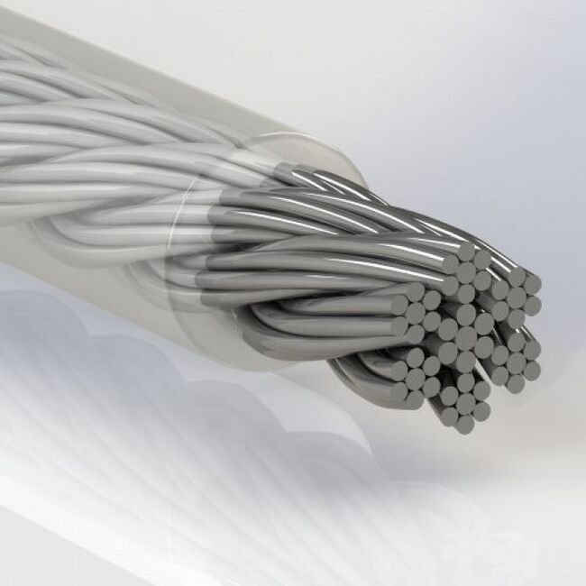 0.094 Inch (in) Coated Diameter Commercial Vinyl Coated Stainless Steel Cable - Image 1