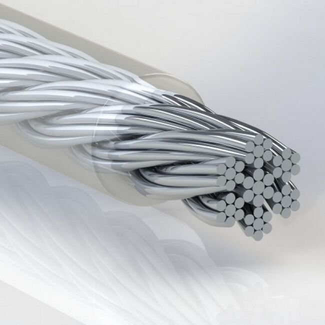 0.094 Inch (in) Coated Diameter Commercial Vinyl Coated Galvanized Steel Cable - Image 1