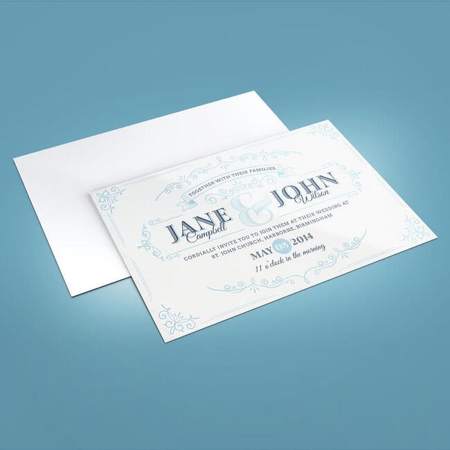Megastore 8.5 x 5.5 Inch A9 Size Flat Announcement Cards with A9 Envelopes - Image 1