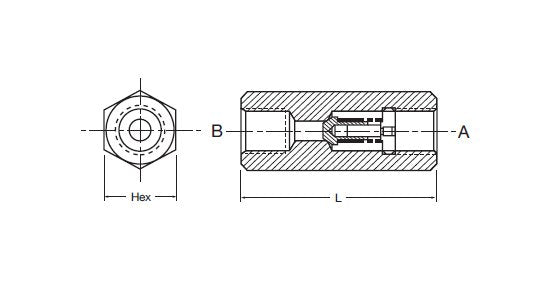 Carbon Steel In-Line Check Valve RV-25-01.X/5-0, 25 Nominal Size - Image 2