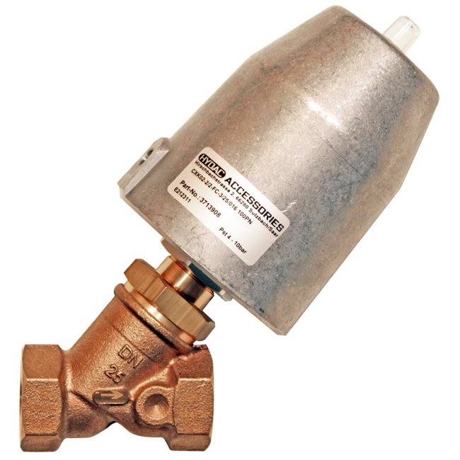 Brass Nickel Plated 2/2-Way Coaxial Angle Seat Valve - Image 1