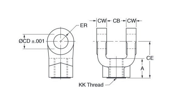 Female Rod Clevis for Air Cylinders - Image 2
