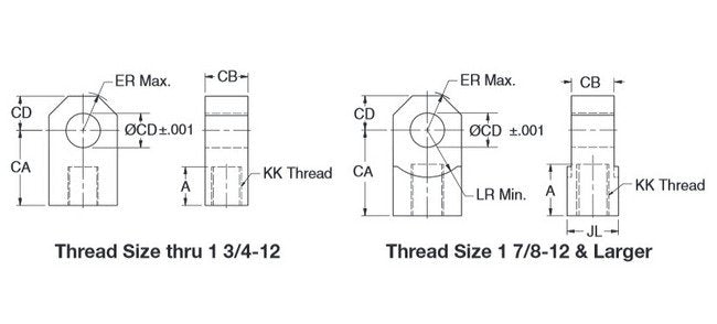 Parker/Schrader Bellows Rod Eye Knuckle for Air Cylinders - Image 2