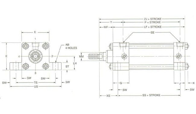 8-Inch Bore NFPA Pneumatic Side Lug Mount - Image 2