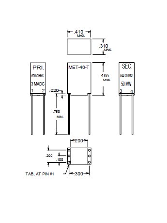 Miniature Data/Voice Coupling Transformer - Image 2