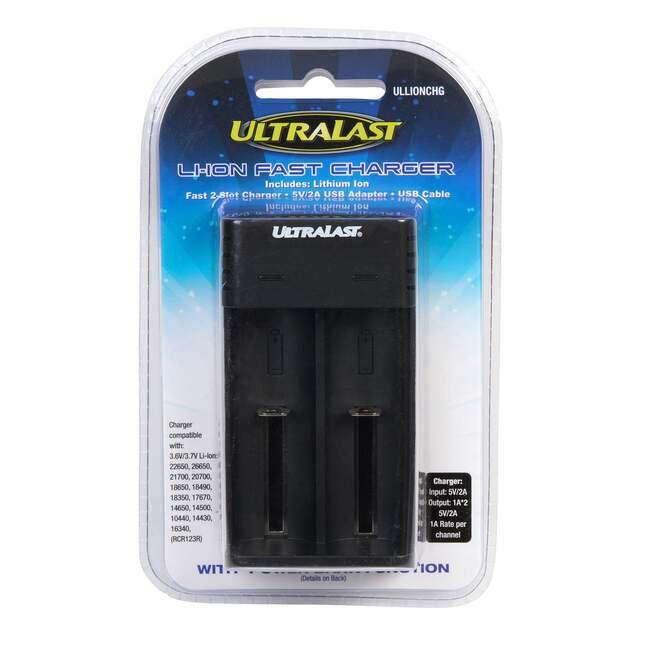 Ultralast® 3.7V Lithium-Ion Fast Battery Charger with USB Adapter - Image 1