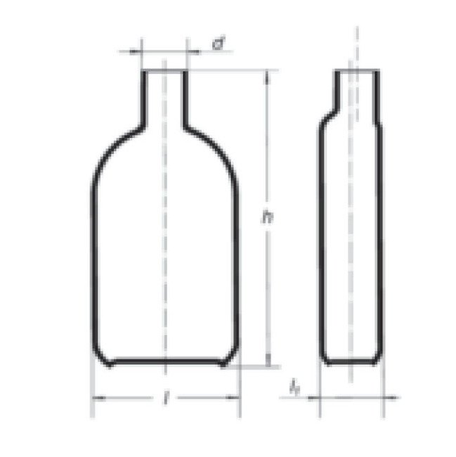 Borosilicate Glass Side Neck Roux Culture Bottle - 450 mL - Image 2