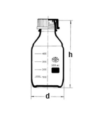 High-Quality Borosilicate Glass 1L Stock Bottle with Blue Cap - Image 2