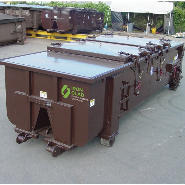 25 Yard Capacity Metal Lid Roll Off Box - Image 1