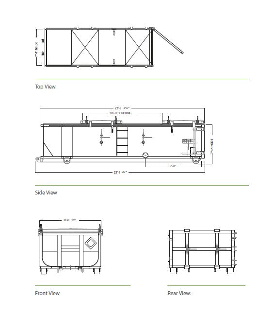 25 Yard Capacity Metal Lid Roll Off Box - Image 2