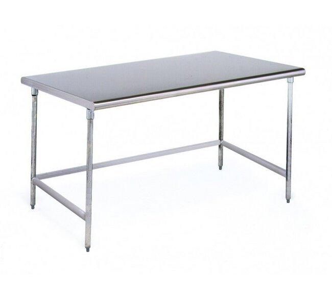 24x24 Solid Top Brushed Stainless Steel Cleanroom Table - Image 1