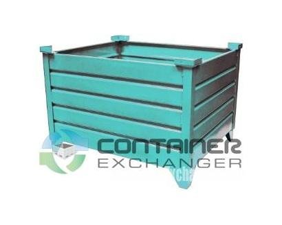 44" Corrugated Solid Sided Metal Bulk Container - Image 1