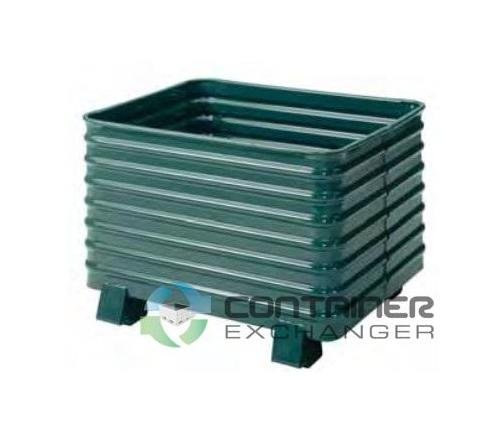Heavy-Duty Stackable Corrugated Steel Bin - 42x34x29 in - Image 3