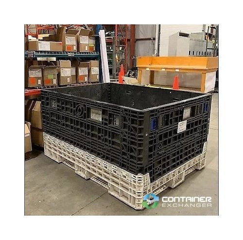 Collapsible Plastic Pallet Container with Drop Doors - 62x48x34 in - Image 2
