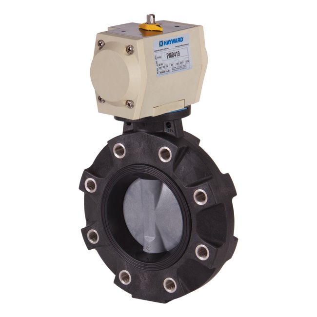 Hayward BYV Butterfly Valve - Actuation Ready, 10in PVC/GFPP - Image 1