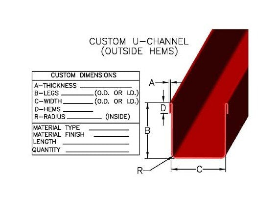 Custom U-Channel with Outside Hems - Image 1