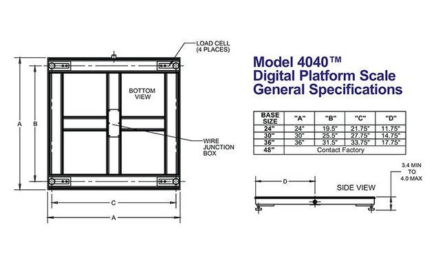 Scaletron Model 4040™ 60-Inch Digital Platform Scale - Image 2