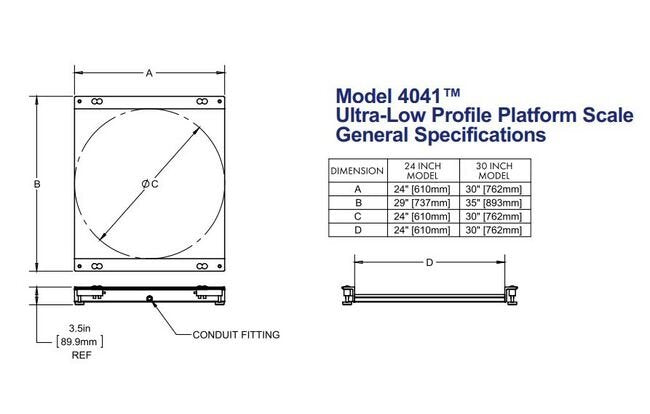 Scaletron Model 4041 30 Inch Ultra Low Profile Platform Scale - Image 2