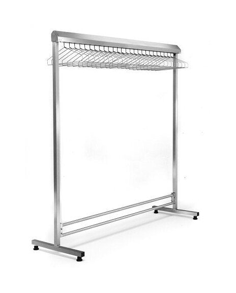 60 Inch Electropolished Stainless Steel Freestanding Single Rack with Non-Removable Hangers - Image 1