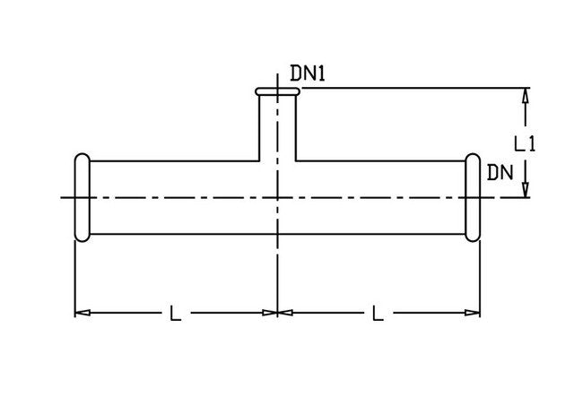 Industrial Reducing T Fitting, 2" x 1 1/2" - Image 1