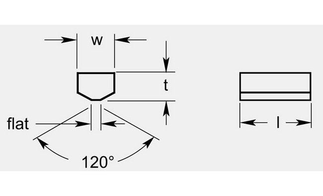 Vee Bottom Grooving Tool, 0.312 / 0.322 in Thickness - Image 1