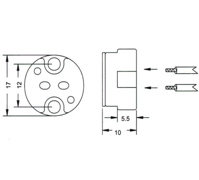Bi-Pin Halogen Round Styles Lampholders G4, G5.3, G6.35 - Image 2
