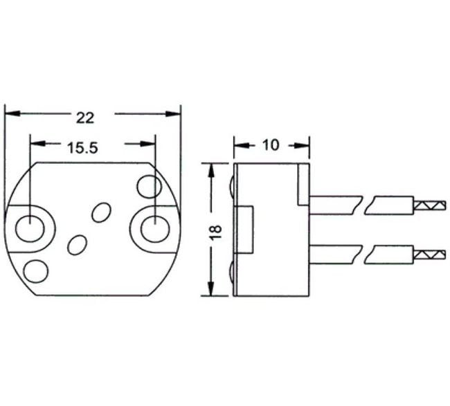 Rectangular Style Bi-Pin Halogen Lampholders for G4, G5.3, G6.35 Lamps - Image 2