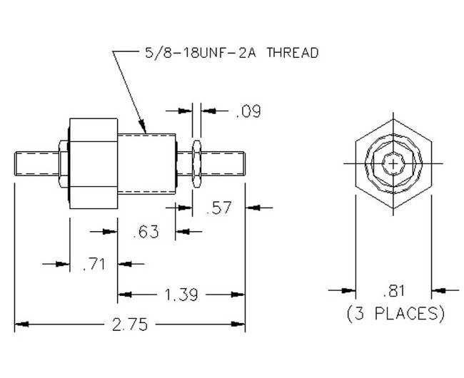 SSP Union Cross - Unilok Tube Fitting, Alloy C-276, 3/8 in, C-276 - Image 2