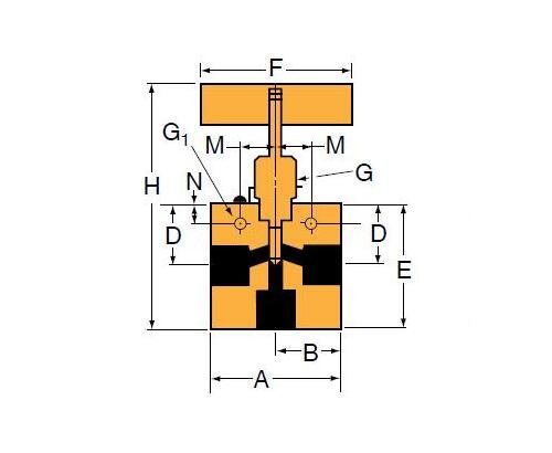 146-9 Series Bolt Type Medium Pressure Test Plug with By-Pass - 0.625" ID - Image 2