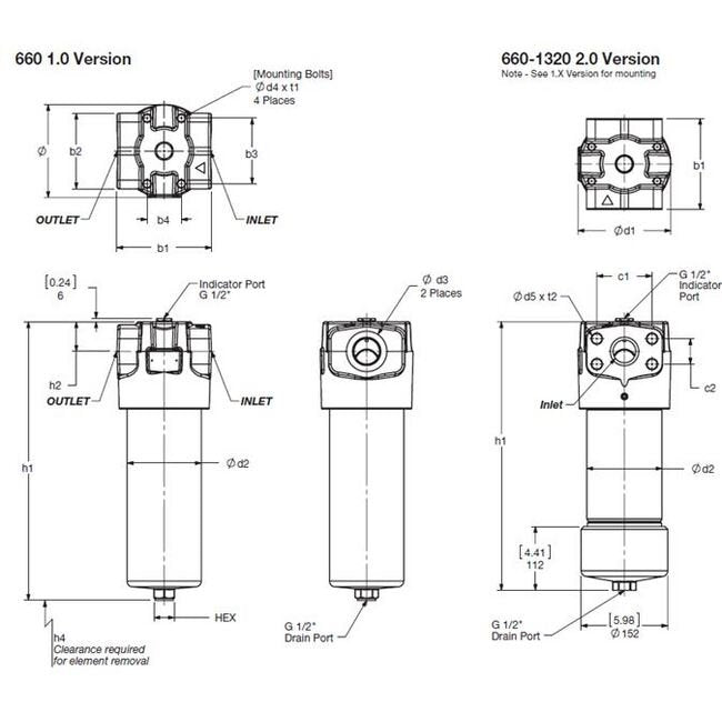High Pressure In-Line Industrial Filter - DF Series (6090 PSI) - Image 1