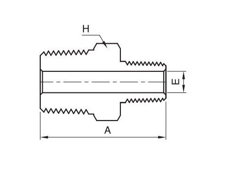 Hex Reducing Nipple Fitting - IHRN Series 3/4in to 1/4in, Male NPT Threads - Image 2