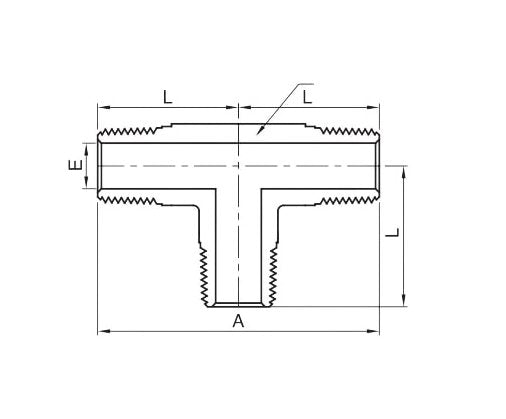 IMT Series 1/8 Inch Male Tee Fitting, NPT Threads - Image 2