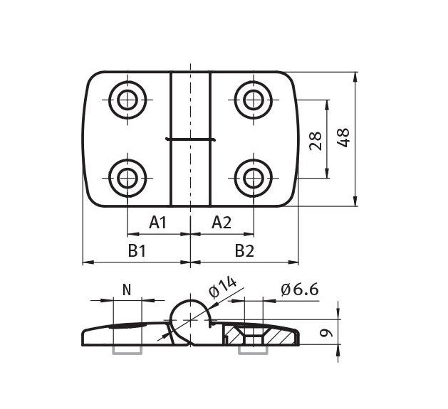 32.5mm Non-Lift Off Plastic Combi Hinge - All Electronics Hardware - Image 2
