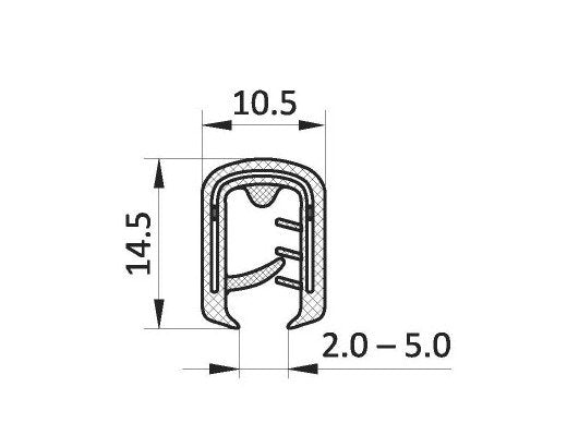 Gray Edge Protector Clamp, 2.0-5.0 mm Range, Steel Double Bar, Pack of 100 m - Image 2