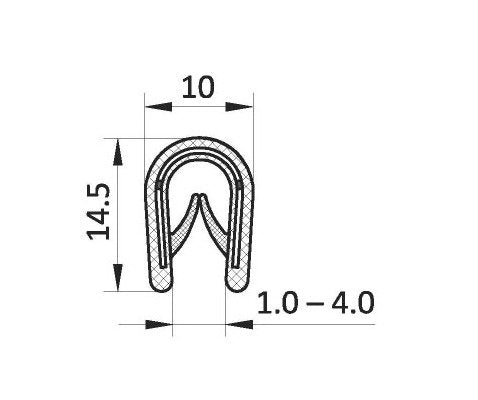 1.0-4.0mm Light Gray Edge Protector with Steel Double Bar Clamps - Image 2