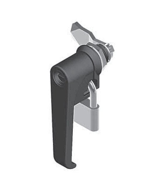 Die-Cast Zinc Black Padlock Compatible L-Handle Quarter Turn Lock - Image 1