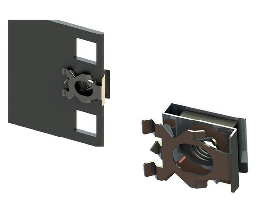 1/4-20 Thread Size EIA Rail Cage Nut - Tool-Less Installation - Image 1