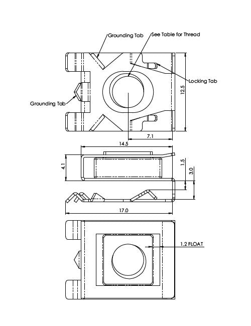 1/4-20 Thread Size EIA Rail Cage Nut - Tool-Less Installation - Image 2