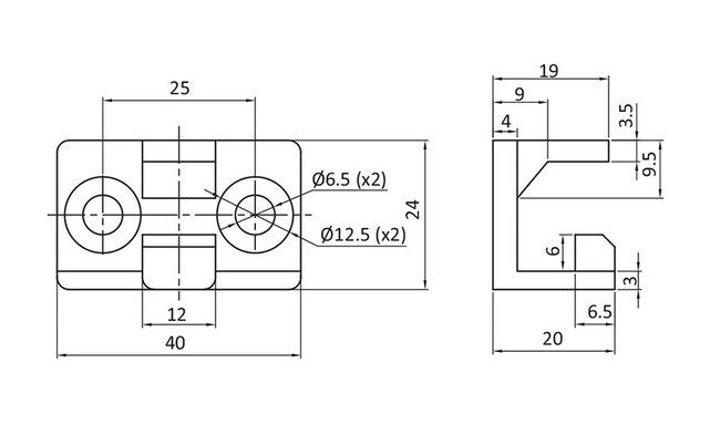 Black Powder Coated Rod Catch with Polyamide Clamping Pin - Image 2
