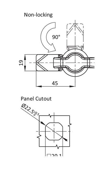 FH751 Key Code Black Powder Coated Wing Knob Lock - Image 2