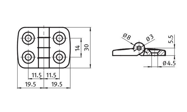 Electrostatically Conductive Cast Aluminum Plastic Hinge 20 - Image 2