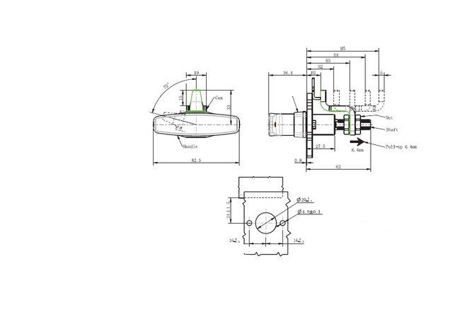 Large Compression Latch - Offset Cam, Non-Locking, 52.6-68.3mm Grip Range - Image 2