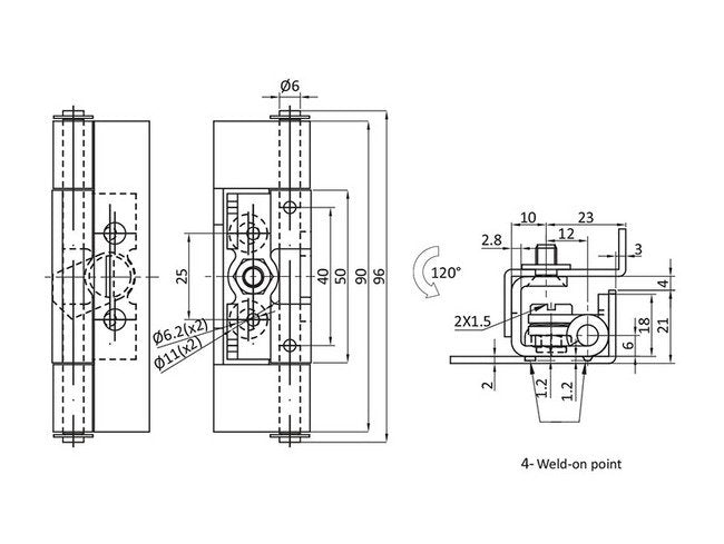 304 Stainless Steel Concealed Hinge - All Electronics Hardware - Image 2