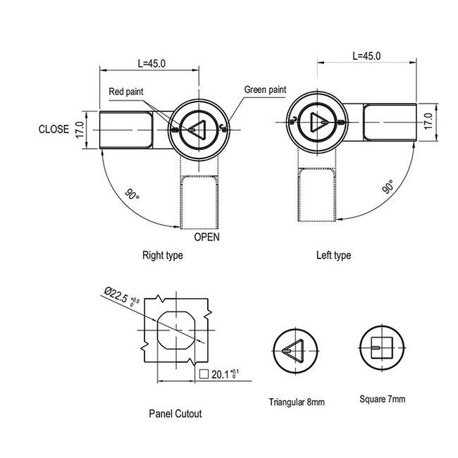 All Electronics Hardware 7mm Square Cylinder Left Large Compression Latch - Image 3