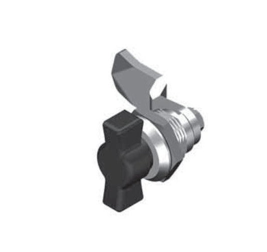 Black Powder Coated Wing Knob Quarter Turn Lock - Die-Cast Zinc - Image 1